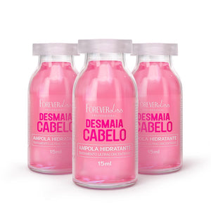 Combo com 3 Ampolas Desmaia Cabelo 2.0 Forever Liss Nova Fórmula Mais Potente